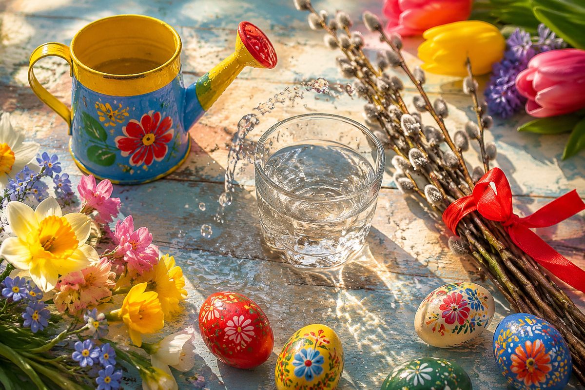 Życzenia na śmigus-dyngus — kolorowe wiaderka i wodne zabawy